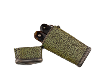Shagreen Lancet Case with Two Thumb Lancets