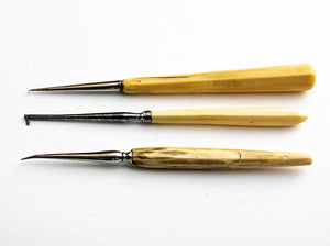 Three Ivory Handled Dental Instruments