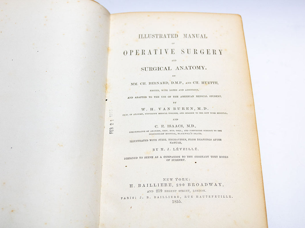 Bernard & Huette Manual of Operative Surgery. 1855