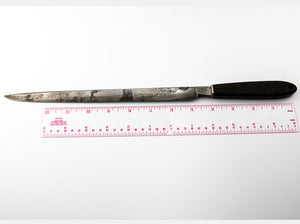 Long Amputation Knife with ebony handle. Unmarked.