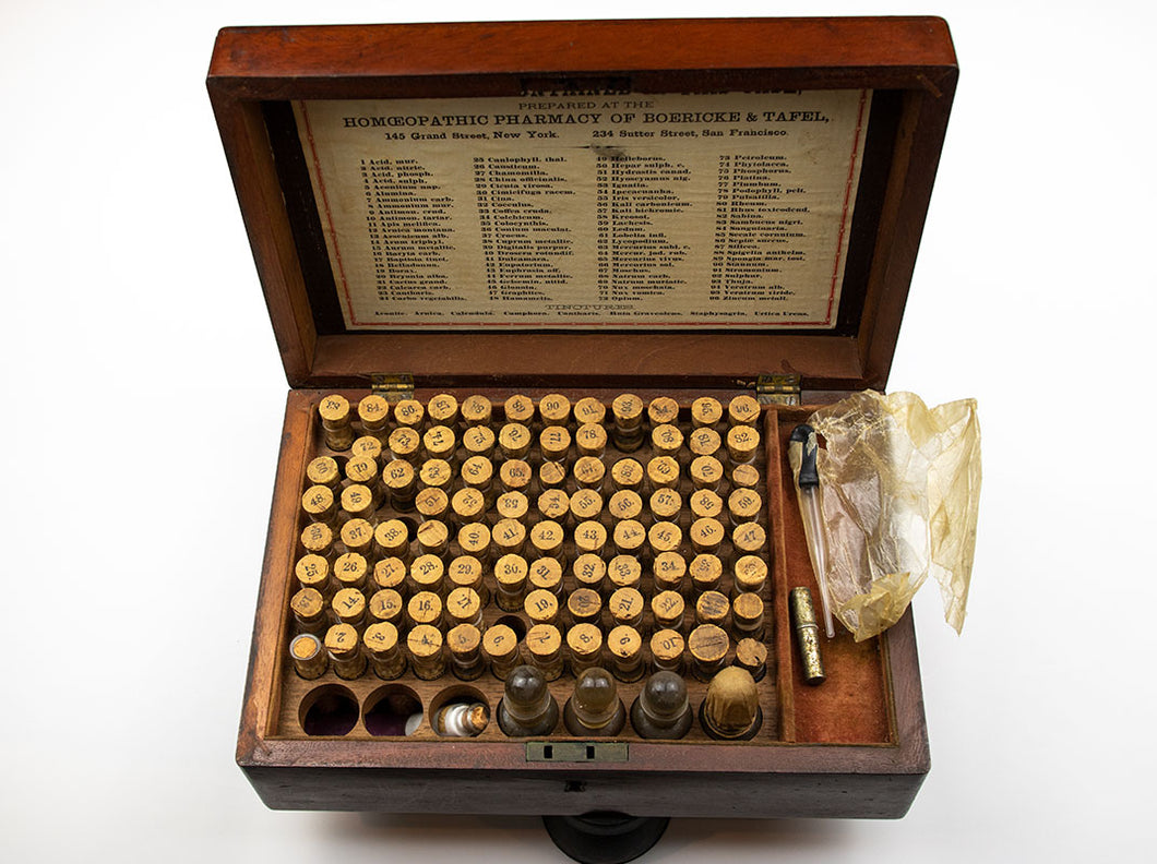 Homeopathic Set of Cased Vials of Pills and Tinctures