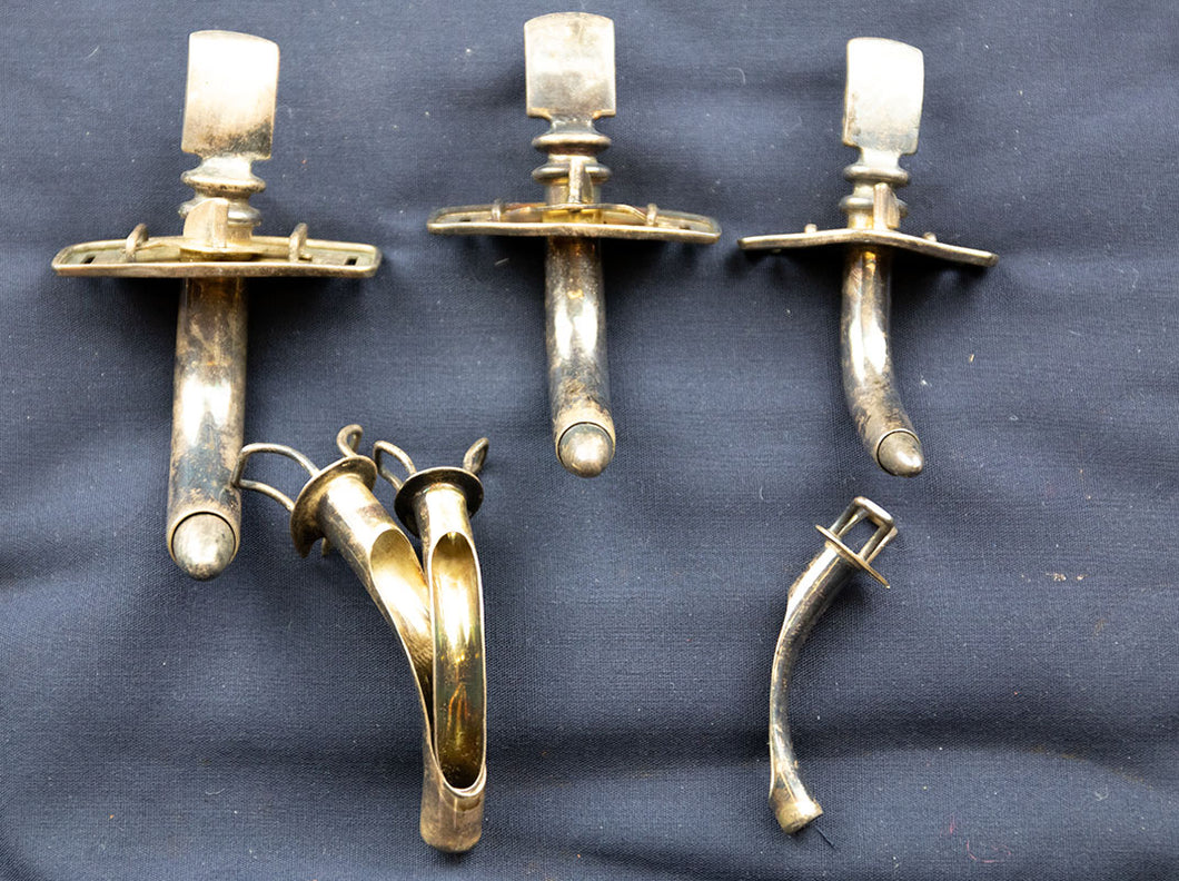 Silver Tracheotomy tubes . The top three are marked Mayer & Phelps, London. Bennion Lists this maker as being in business in 1863