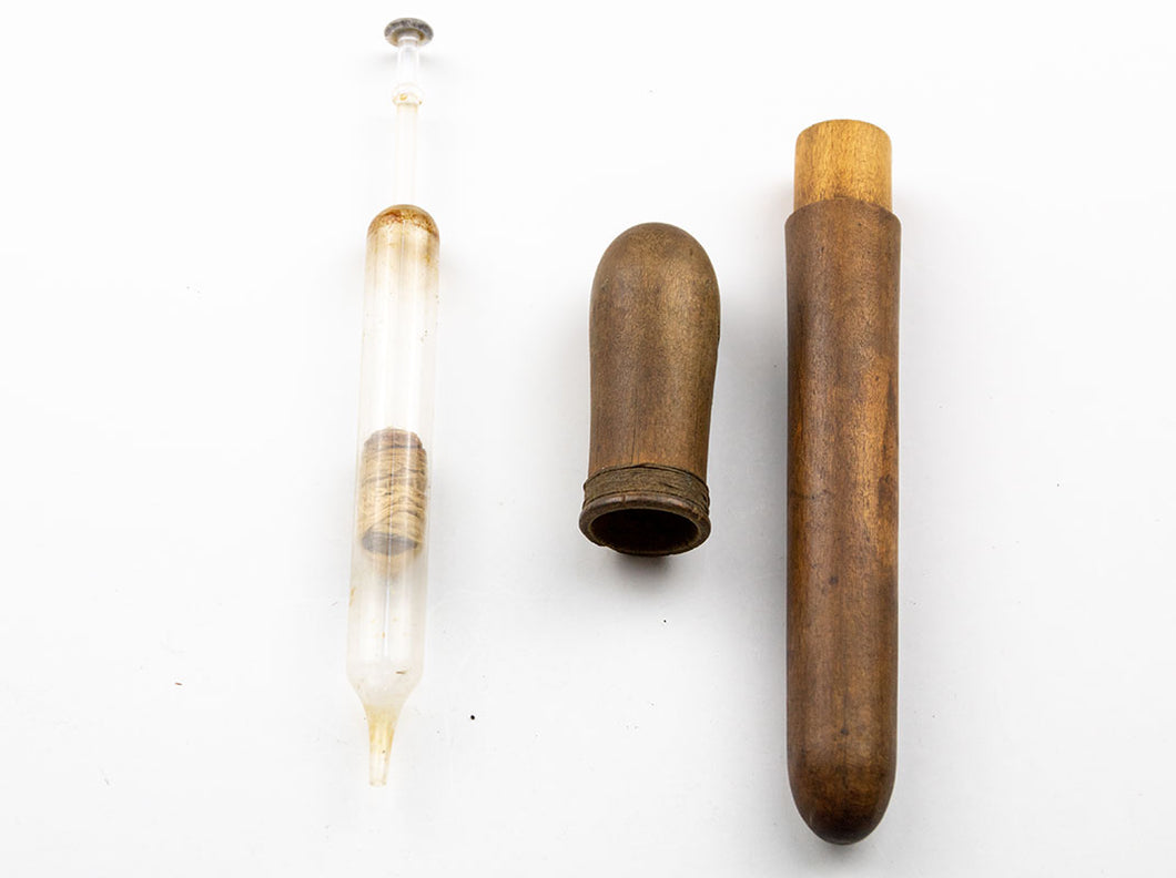 Glass Syringe in Wooden Case
